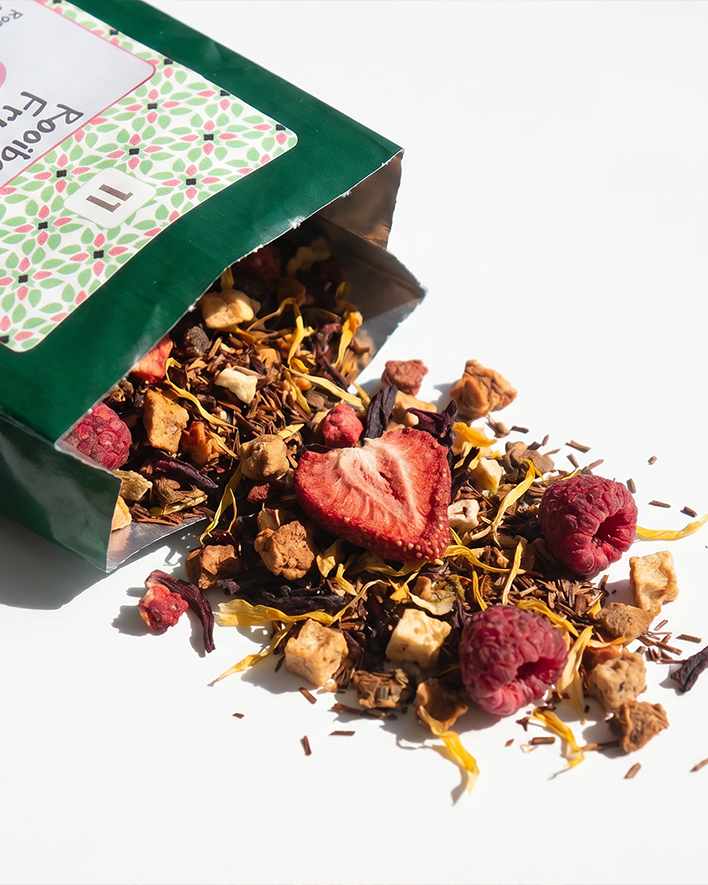 packshot texture rooibos fruité